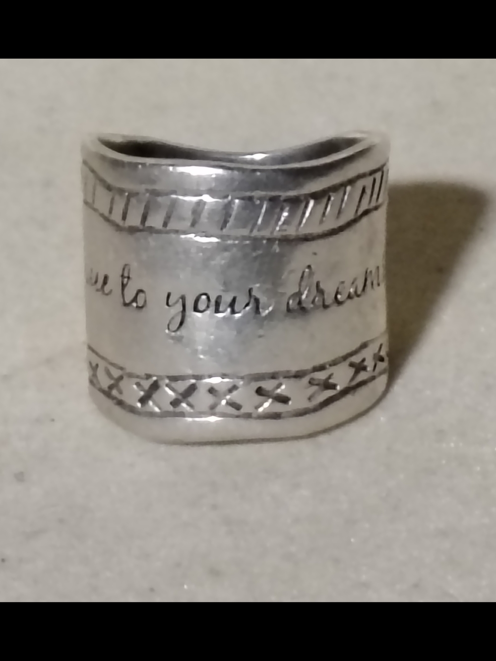 💍Silpada "Be True To Your Dreams" Sterling Silver Wide Band Ring R1820 - Size 5